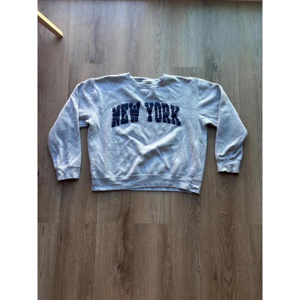 New York Popular Gray Sweatshirt Pullover Crewneck XL Cotton Blend
